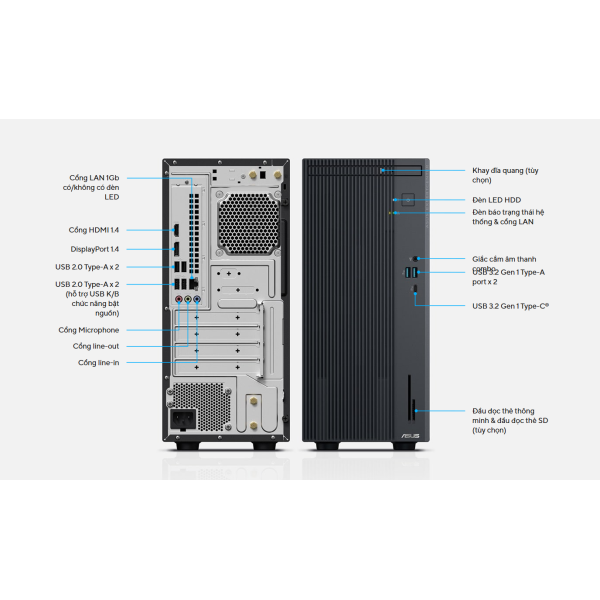 Máy tính để bàn Asus P500SV-13420H006W i5-13420H | 8GB | 512GB | 180W | 90PF05A1-M005L0