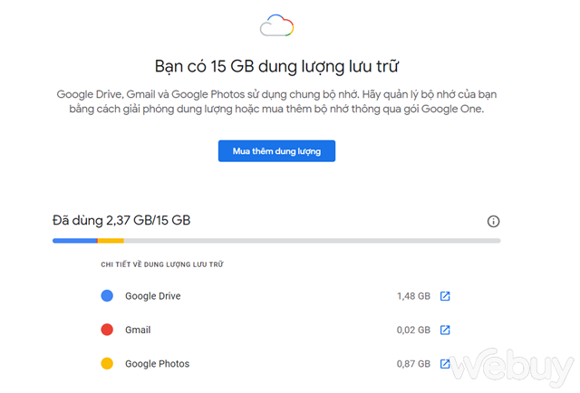 Làm gì khi dung lượng Google Drive và Gmail bị đầy?